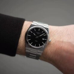 Alternative view of Tissot Prx Silver Plain Black Dial Japanese Quartz Machine