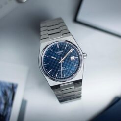 Alternative view of Tissot Prx Silver Textured Blue Dial Japanese Quartz Machine