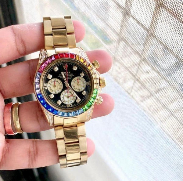 Rolex Daytona Diamond Rainbow Gold TOP PRIMIUM QUALITY WATCH - Image 2