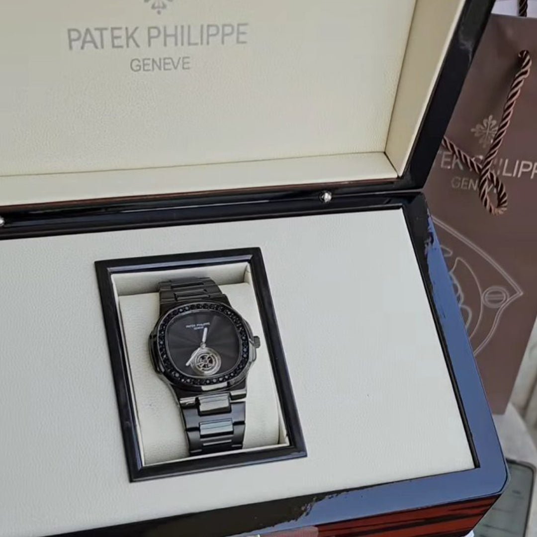 Patek Phillipe Black Diamond Studded Watch - Image 4