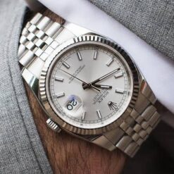 Alternative view of Rolex Datejust Silver White Dial Metal Watch