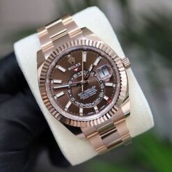 Rolex Sky Dweller Rose Gold Brown Dial Oyster Strap Automatic Premium Watch