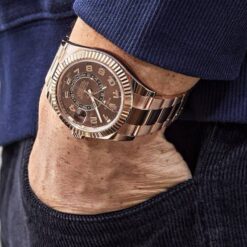Alternative view of Rolex Sky Dweller Rose Gold Brown Dial Oyster Strap Automatic Premium Watch