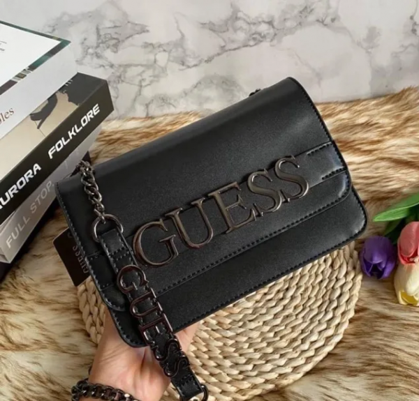 Guess Etereo Logo Quilted Crossbody Bag With Box DustBag SlingBelt - Image 3