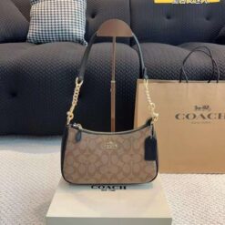 Alternative view of Coach Teri Singature Canvas Shoulder Bag With Box Dustbag SlingBelt
