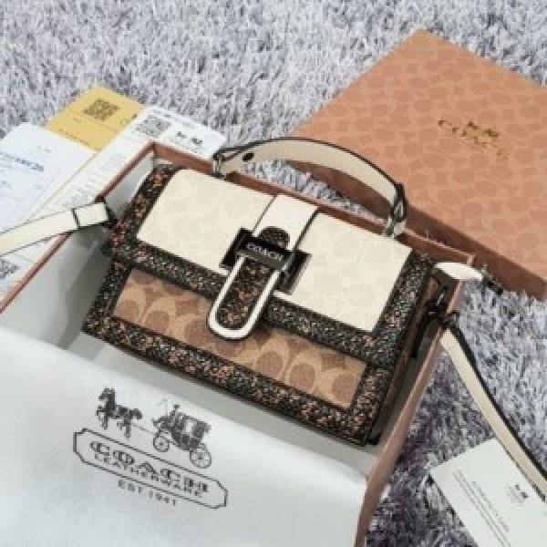 COACH STUDDED WITH OG BOX AND DUST BAG PREMIUM QUALITY (WHITE) - Image 4