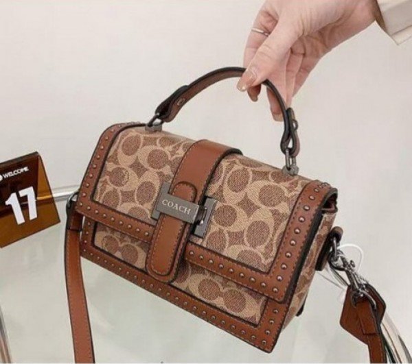 Coach studded Bag with Box Dust Bag Sling Belt Bill - Image 2