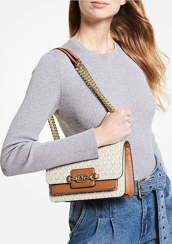 Michael Kors MK Heather Logo Shoulder Bag With Box & Dust Bag - Image 3
