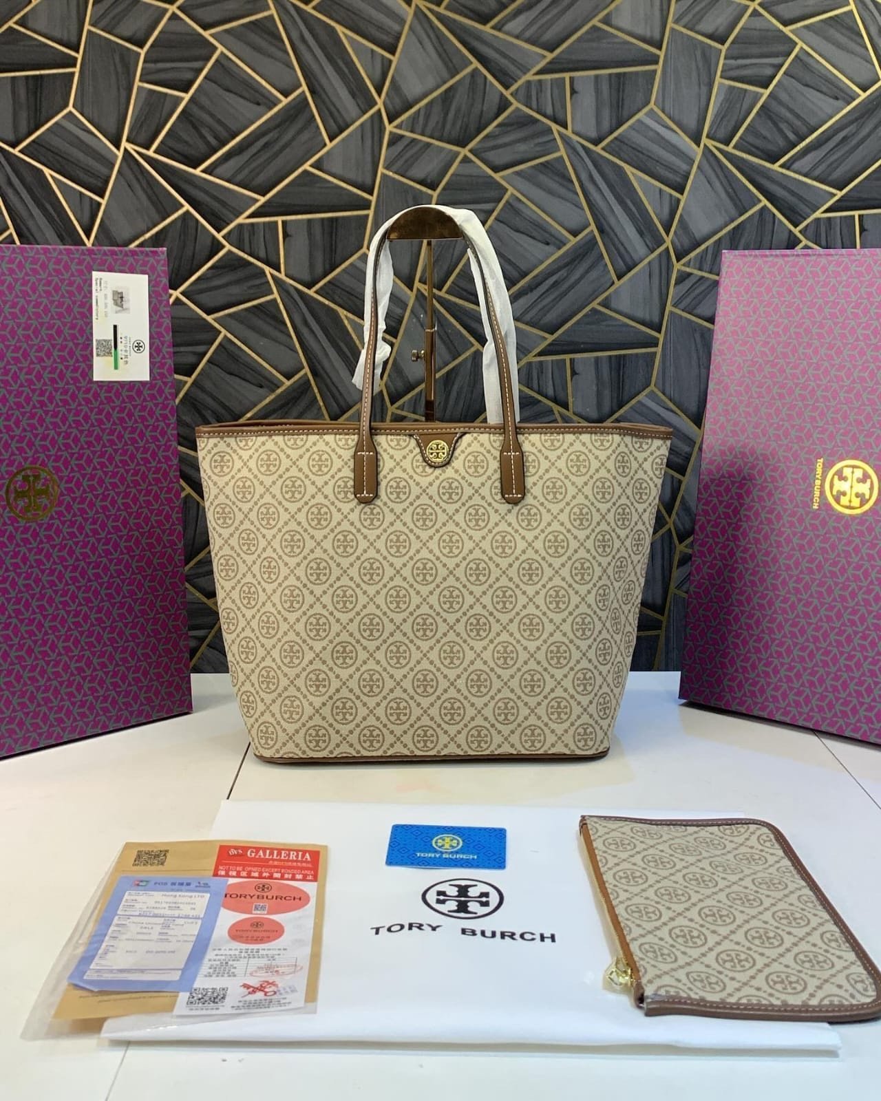 tory-burch-t-monogram-tote-with-og-box - Image 2