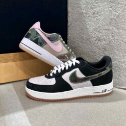 Alternative view of Nikee AirForce 1 Low Black Patent Camo Swoosh337