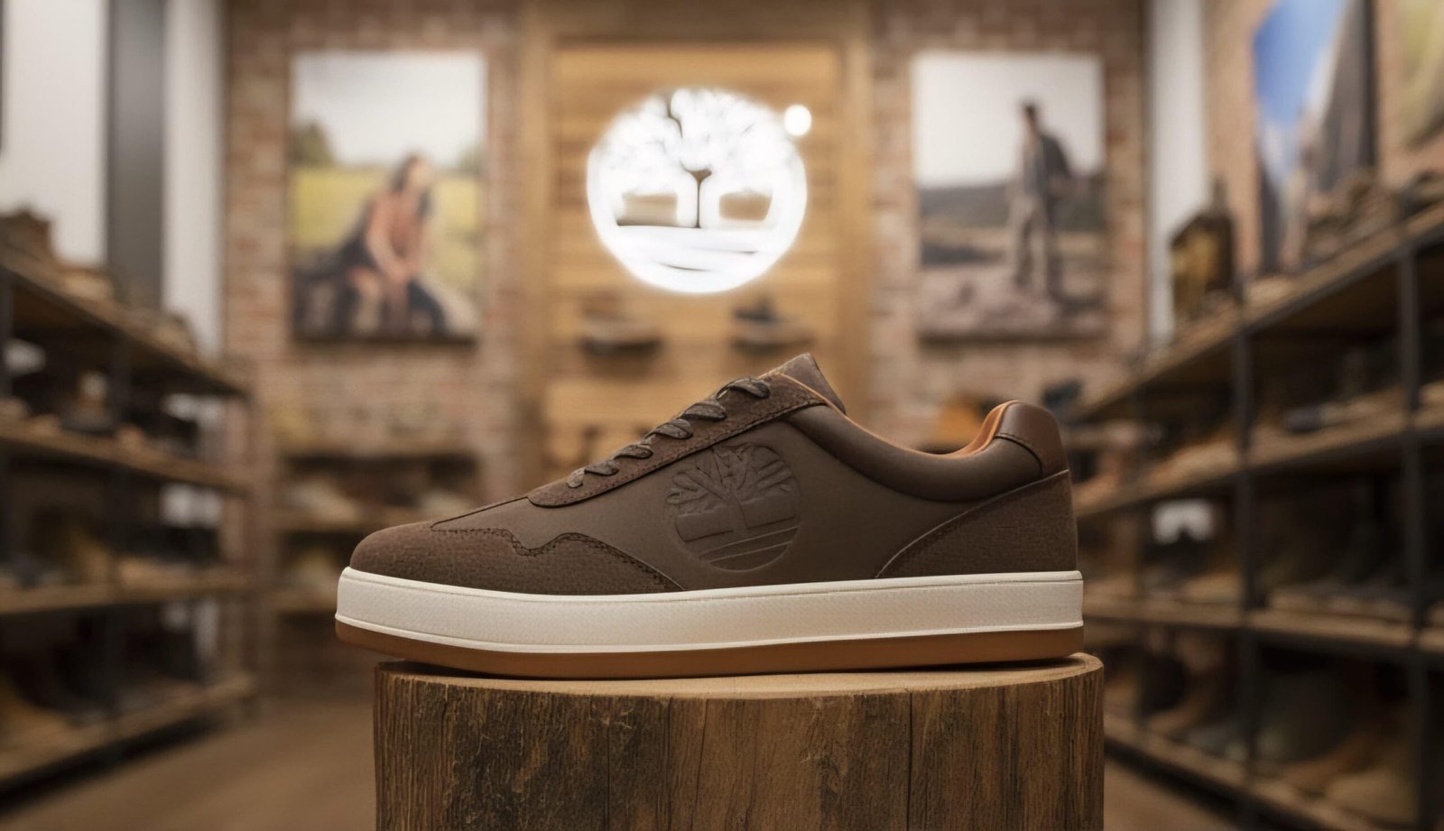 TIMBERLAND BROWN WHITE LEATHER SNEAKER 2025 - Image 6
