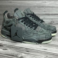 Alternative view of Jordan retro 4 kaws olive