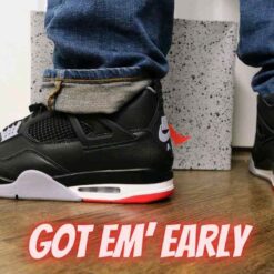 Alternative view of Air Jordan 4 Retro Bred Reimagined semi UA quality