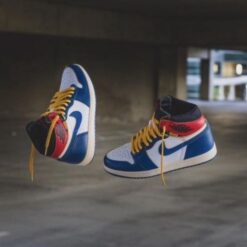 Alternative view of Jordann 1 High Union LA Storm Blue Semi ua quality