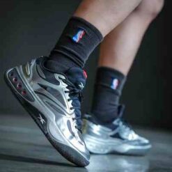 Alternative view of Reebok Engine A Black Silver basketball shoes