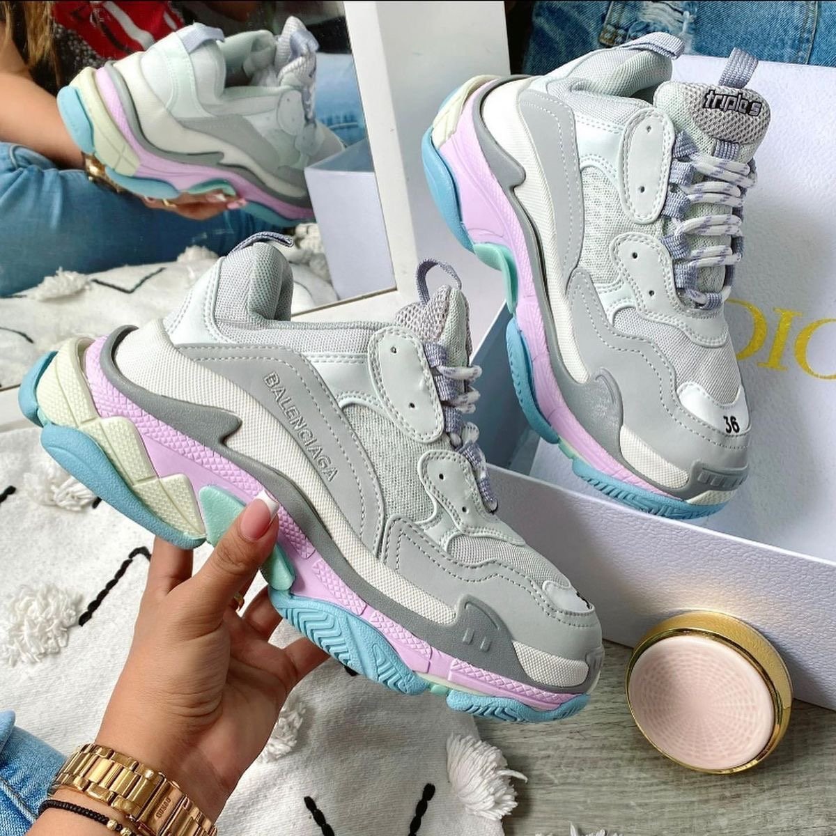 Balenciaga Triple S Pastel Grey Pink