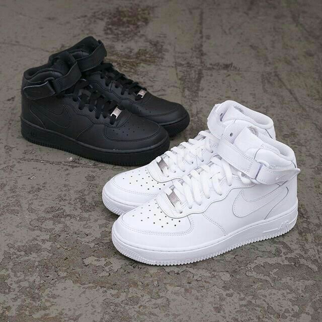 Nik.e Air Force 1 Mid Leather White - Image 2