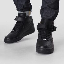 Alternative view of Nik.e Air Force 1 Mid Leather Black