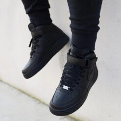 Nik.e Air Force 1 Mid Leather Black