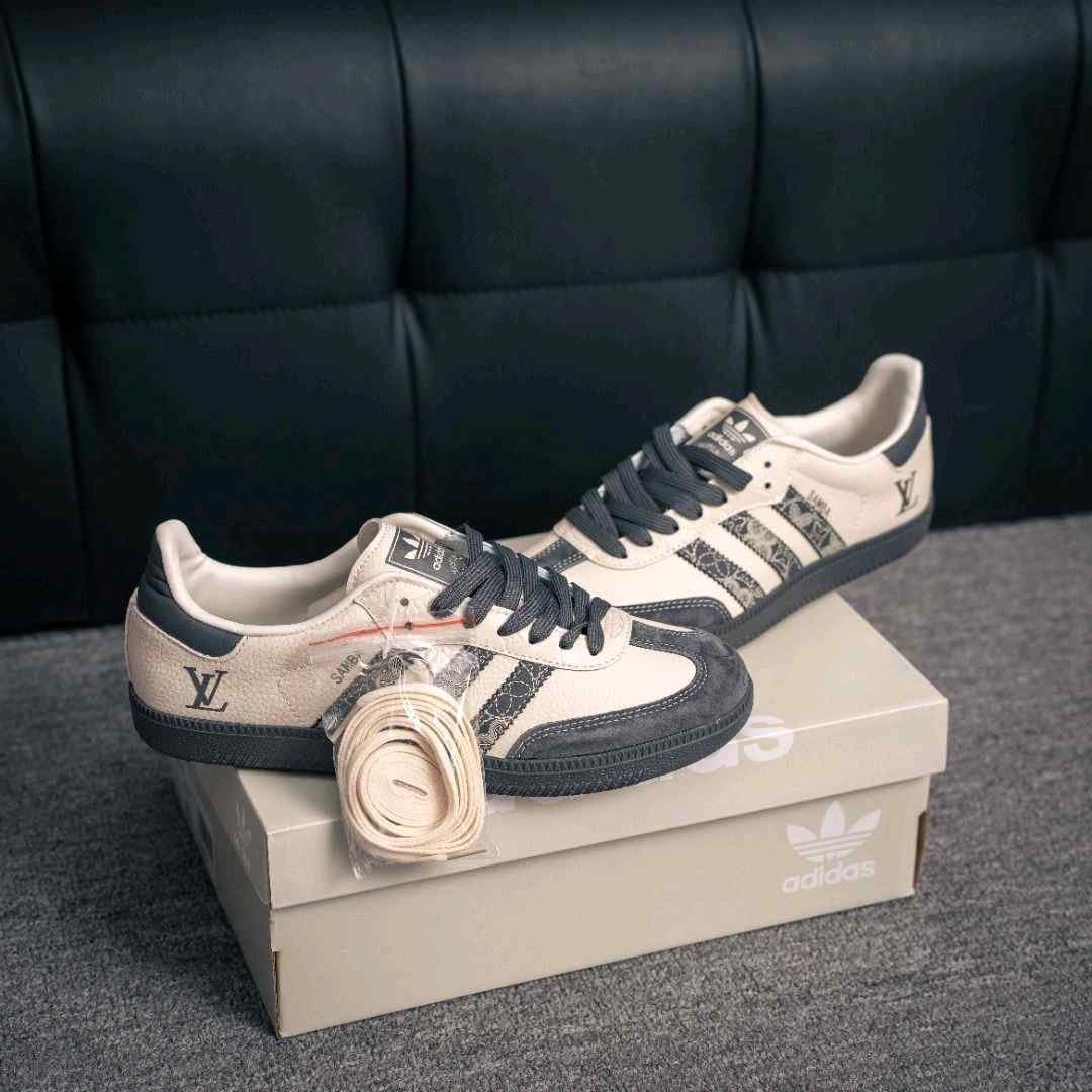 Adidass Samba X Louiis Vuitton Dark Grey - Image 3