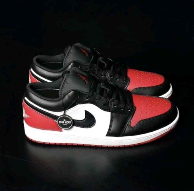 Nikee Air Jordan 1 Low Bred Toe 2.0 - Image 2