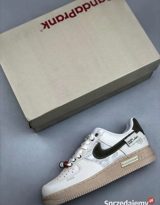 Nik.e Air Force 1 Panda Prank Moss Green Swoosh - Image 3