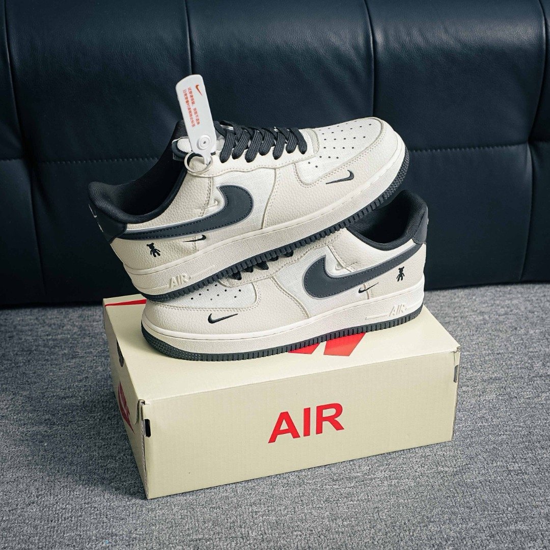 Nik.e Air force 1 07 Low Violent Bear Joint Linen Beige Black - Image 10