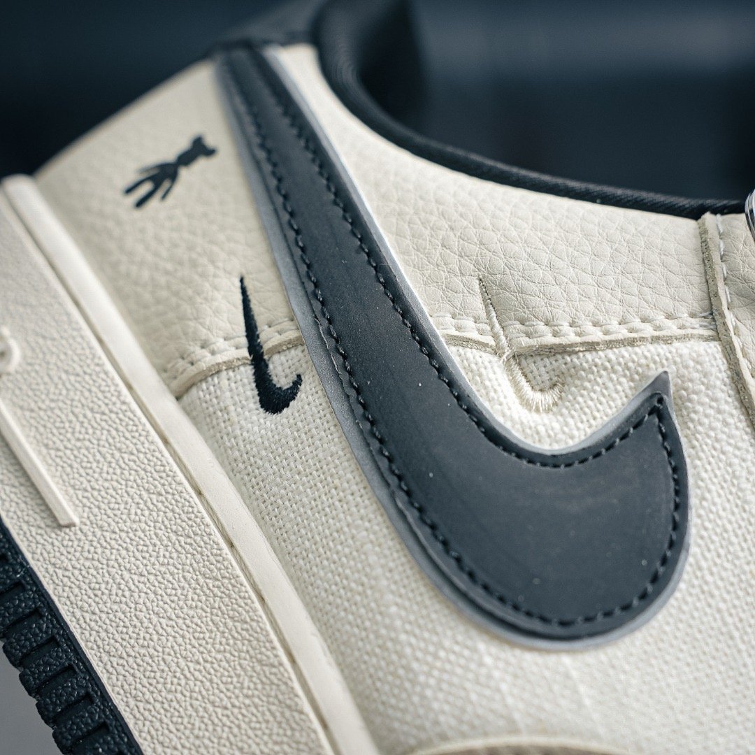 Nik.e Air force 1 07 Low Violent Bear Joint Linen Beige Black - Image 7