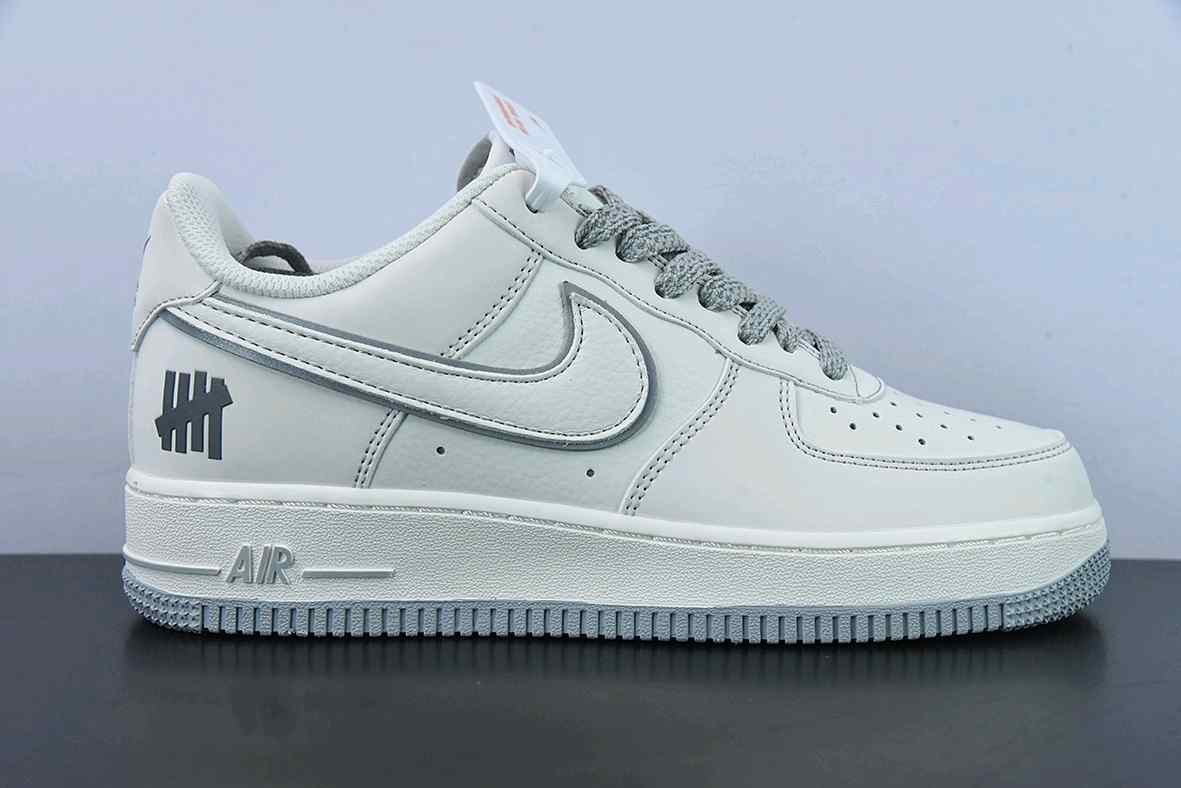 Undefeated x Nikee Air Force 1 07 Low Cream Light Grey - Image 3