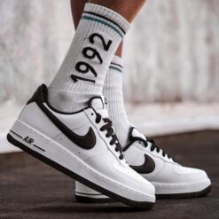 Alternative view of Nik.e Air Force 1 Low Leather White Black