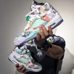 Alternative view of Jordan Retro 5 Wings Glow in Dark Reflective
