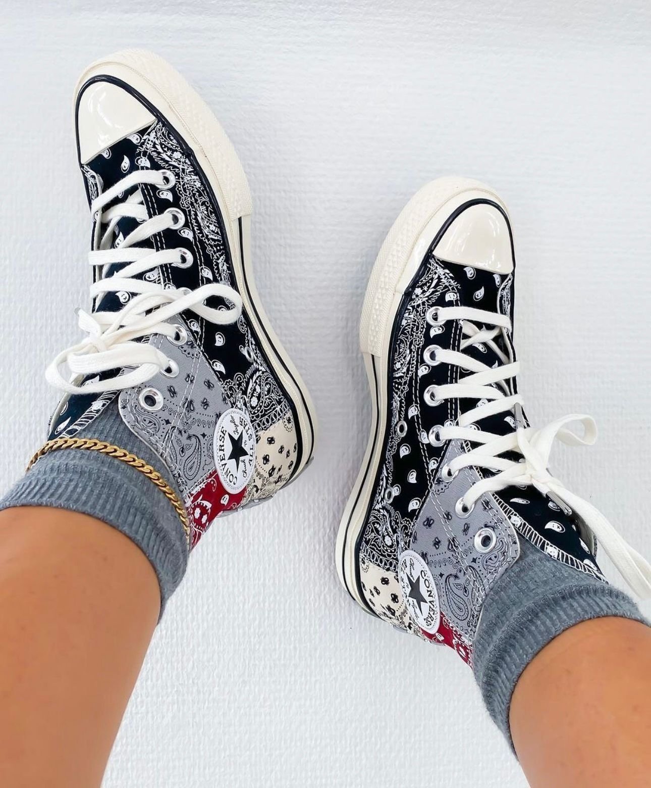 CONVERS.E CHUCK TYLOR ALL STAR 70 OFF SPRING PAISLEY BLACK - Image 4