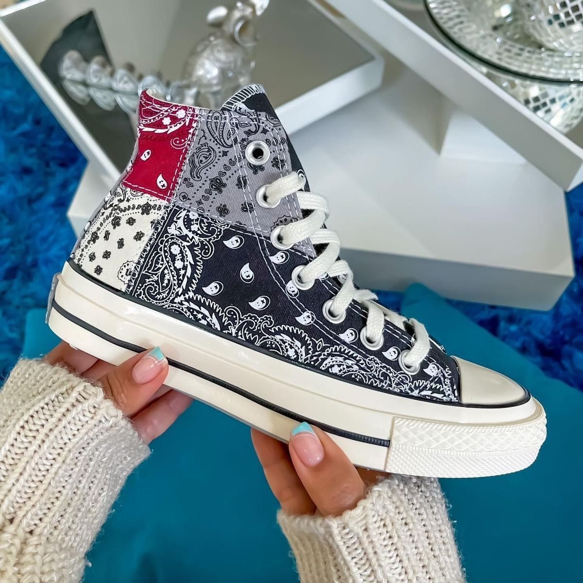 CONVERS.E CHUCK TYLOR ALL STAR 70 OFF SPRING PAISLEY BLACK - Image 3