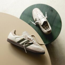 Alternative view of Adida.s Samba White Khaki Olive Green Leather Fix