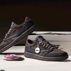 Alternative view of Nik ee X Travis Scott Air Jordan 1 Low OG Velvet Brown