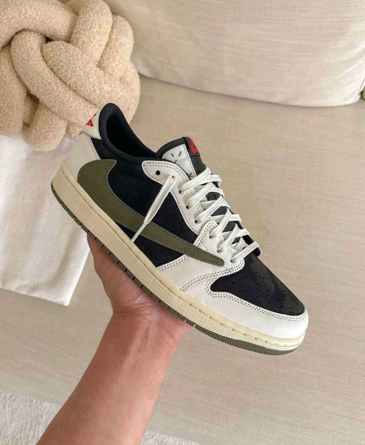 Jordan 1 Low X Travis Scott Olive Semi UA Fix 939 - Image 4
