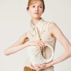 Alternative view of Miu Miu Wander Matelass Nappa Leather Hobo Bag With OG Box Dust Bag (2178 Beige)*🤍💯