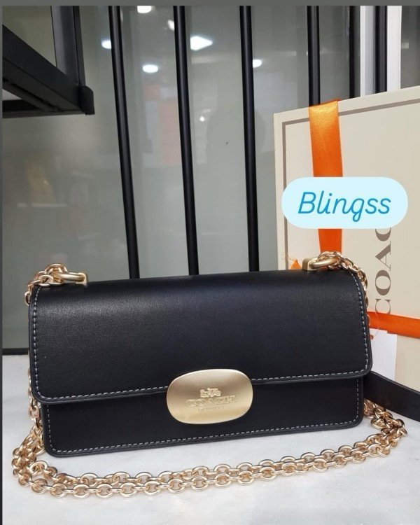 Coach Eliza Premium Crossbody Sling Bag With OG Magnetic Gift Box & Dust Bag (Black - 917) - Image 4