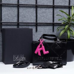 Alternative view of Karl Lagerfeld KSquare Embossed Small Tote Bag With OG Box & Dust Bag (KA52 Black Black)*🖤🍒