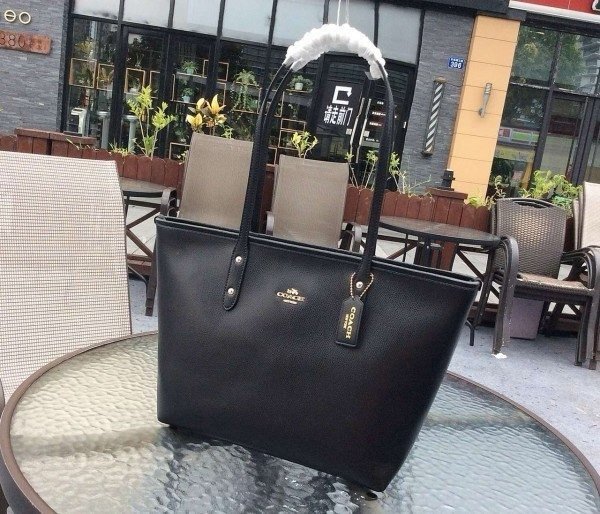 Coach Signature City Tote Bag With OG Box & Dust Bag (Black-919)(BSB) - Image 5