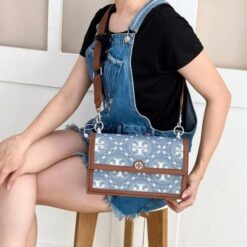 Alternative view of Tory Burch T Monogram Shoulder Bag With Adjustable Strap With OG Box & Dust Bag (Brown - 617)(BSB)