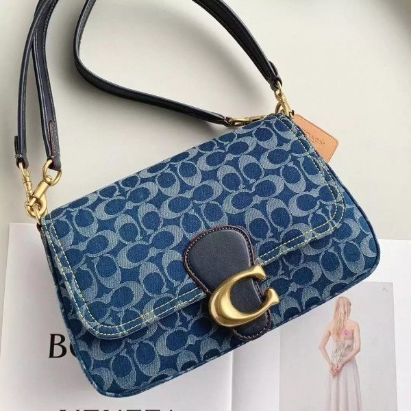 Coach Soft Tabby Shoulder Bag In Signature Denim With OG Box Dust Bag (Denim-66130)(LB) - Image 3