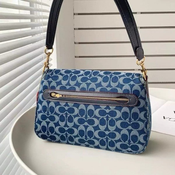 Coach Soft Tabby Shoulder Bag In Signature Denim With OG Box Dust Bag (Denim-66130)(LB) - Image 4