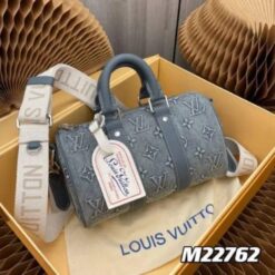 Alternative view of Louis Vuitton Lv Monogram Washed Denim High Quality Mini Duffle Bag With Double Box Packing M22762 Denim