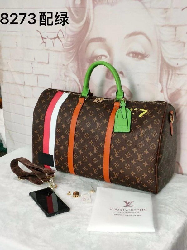 Louis Vuitton LV Keepall Bandouliere 55 Trunk NO7 Weekend Travel Duffle Bag With Tag & Dust Bag (8273)(LB) - Image 2