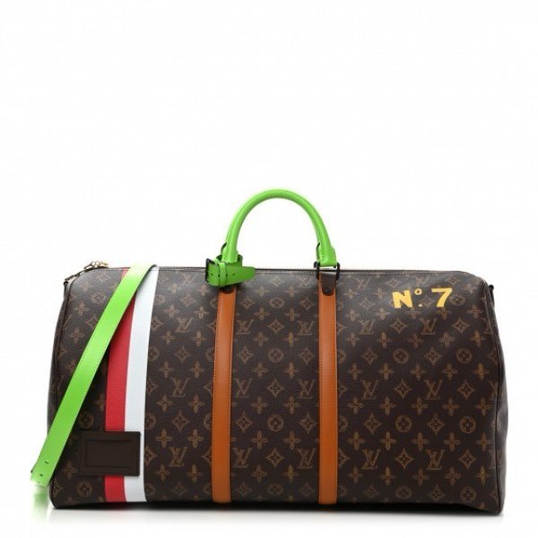 Louis Vuitton LV Keepall Bandouliere 55 Trunk NO7 Weekend Travel Duffle Bag With Tag & Dust Bag (8273)(LB) - Image 3