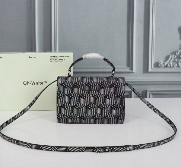 Off-White Leather Blue White Monogram Jitney 1.4 Shoulder Bag (Blue White 8853)(LB) - Image 3