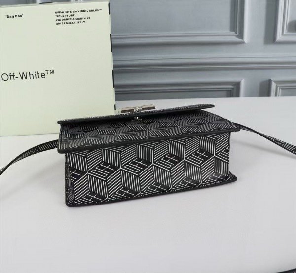 Off-White Leather Blue White Monogram Jitney 1.4 Shoulder Bag (Blue White 8853)(LB) - Image 4
