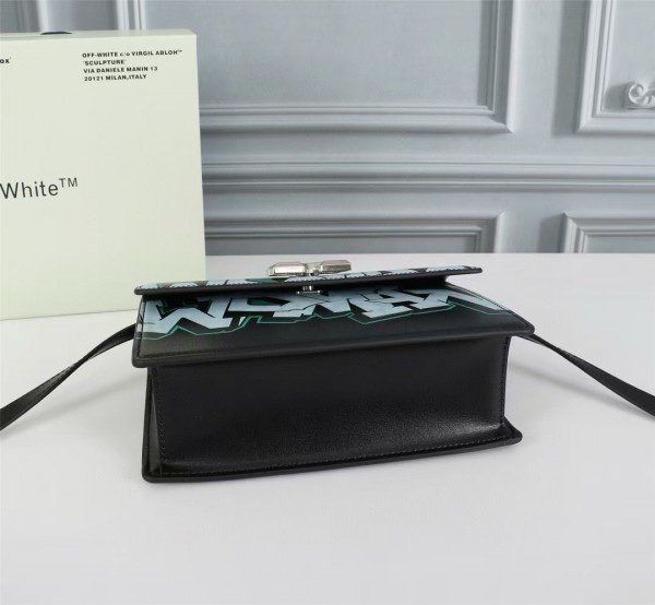 Off-White Leather Hand Held Black Graffity Jitney 1.4 Shoulder Bag (8853 Black Graffity)(LB) - Image 4