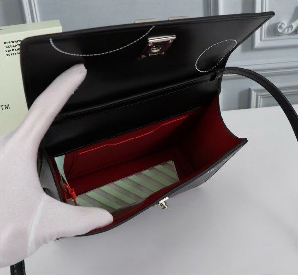 Off-White Leather Hand Held Black Graffity Jitney 1.4 Shoulder Bag (8853 Black Graffity)(LB) - Image 8